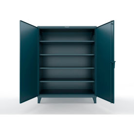 Strong Hold® Extreme Duty Cabinet with 4 Deep Shelves, 60"W x 30"D x 66"H, Blue