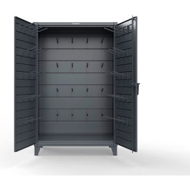 Strong Hold Extreme Duty Ringing Cabinet with Hooks, 48"W x 24"D, 78"H, Dark Gray