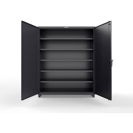 Strong Hold® Extra Heavy Duty Cabinet with 5 Shelves, 60"W x 24"D x 75"H, Black