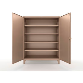 Strong Hold® Extreme Duty Cabinet with 4 Deep Shelves, 60"W x 30"D x 66"H, Beige