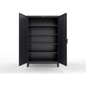 Strong Hold Extreme Duty Cabinet with 4 Deep Shelves, 48"W x 30"D x 78"H, Black