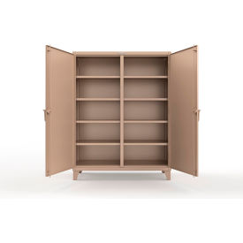 Double Shift Storage Cabinet with 8 Shelves, 12 GA, 60" W x 24" D x 78" H, Beige