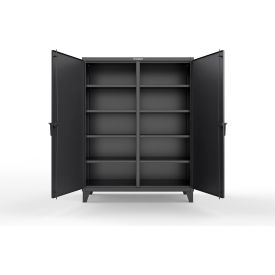 Double Shift Storage Cabinet with 8 Shelves, 12 GA, 60" W x 24" D x 78" H, Black