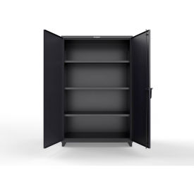Strong Hold Extra Heavy Duty Cabinet with 3 Shelves, 48"W x 24"D x 75"H, Black