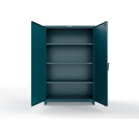 Strong Hold Extra Heavy Duty Cabinet with 3 Shelves, 48"W x 24"D x 75"H, Blue