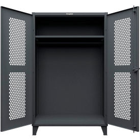 HD Stationary Ventilated Cabinet w/ Hanger Rod, 48"W x 24"D x 78"H, Dark Gray