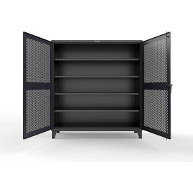 Extreme Duty Cabinet with Ventilated Diamond Doors, 72"W x 24"D x 78"H, Black