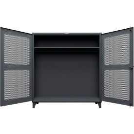 Extreme Duty Ventilated Diamond Uniform Cabinet, 72"W x 24"D x 78"H, Dark Gray