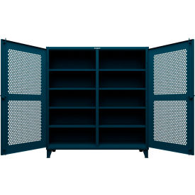 Extreme Duty Uniform Cabinet with Hanger Rod, 1 Shelf, 60"W x 24"D x 78", Blue