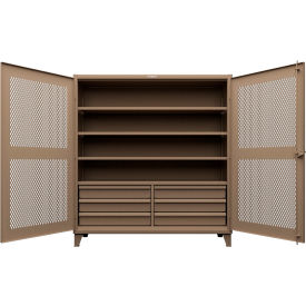 Extreme Duty Ventilated Diamond Cabinet with Drawers, 72"W x 24"D x 78"H, Beige