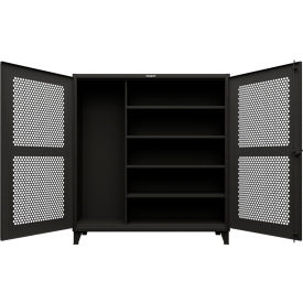 Extreme Duty Ventilated Janitorial Cabinet, 4 Shelves, 72"W x 24"D x 78"H, Black