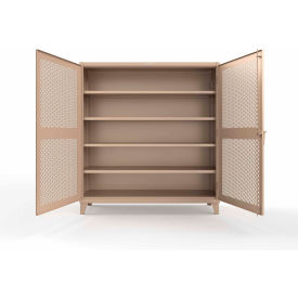 Extreme Duty Cabinet with Ventilated Doors, 4 Shelves, 72"W x 24"D x 78"H, Beige