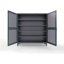 Extreme Duty Cabinet with Ventilated Diamond Doors, 72"W x 24"D x 78"H, Dark Gray