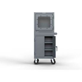 Extreme Duty Mobile Computer Cabinet w/ 2 Shelves, 26"W x 24"D x 68"H, Dark Gray