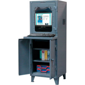 Extreme Duty Computer Cabinet w/ 2 Shelves, 26"W x 24"D x 72"H, Dark Gray
