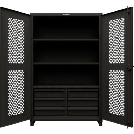 Extreme Duty Ventilated Cabinet With Drawers, 4 Shelves, 36"Wx 24"D x 78"H, Black