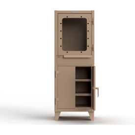 Extreme Duty Computer Cabinet w/ Retractable Keyboard, 26"W x 24"D x 72"H, Beige