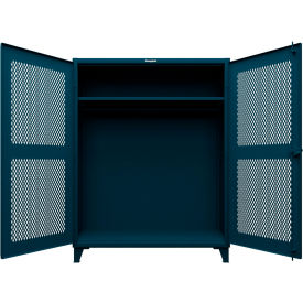 Ventilated (Diamond) Cabinet w/ 6 Half-Width Drawers, 60"W x 24"D x 78"H, Blue