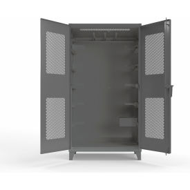 Extreme Duty Cabinet w/Ventilated Doors, Short & Long, 48"W x 24"D x 90"H, Dark Gray