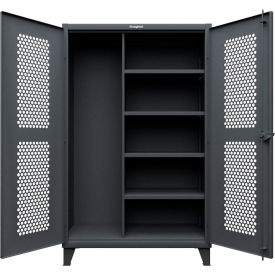 HD Stationary Ventilated Cabinet w/ 4 Shelves, 48"W x 24"D x 78"H, Dark Gray