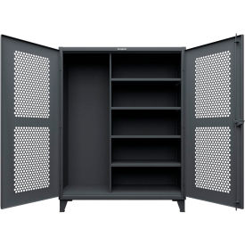 HD Stationary Ventilated Cabinet w/6 Compartments, 60"W x 24"D x 78"H, Dark Gray