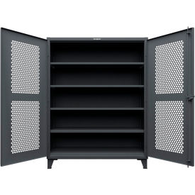 HD Stationary Ventilated Cabinet w/5 Compartments, 60"W x 24"D x 78"H, Dark Gray