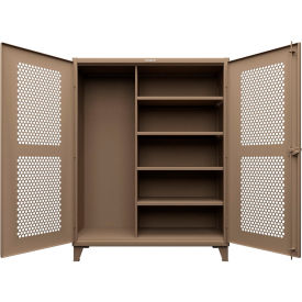 HD Stationary Ventilated Cabinet w/6 Compartments, 60"W x 24"D x 78"H, Beige