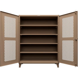 HD Stationary Ventilated Cabinet w/5 Compartments, 60"W x 24"D x 78"H, Beige