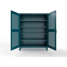 ED Cabinet w/ Ventilated Doors, SecuRam ScanLogic Smart Lock, 60"Wx24"Dx78"H, Blue