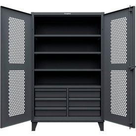 HD Stationary Ventilated Cabinet w/ 6 Drawers, 4 Shelves, 48"Wx24"Dx78"H, Dark Gray