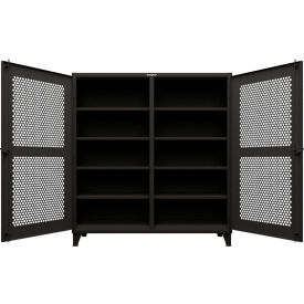 Extreme Duty Diamond Uniform Cabinet with Hanger Rod, 60"W x 24"D x 78"H, Black