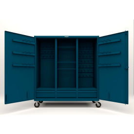 Extreme Duty Mobile Rigging Cabinet, 12 Gauge, 72"W x 30"D x 80"H, Blue