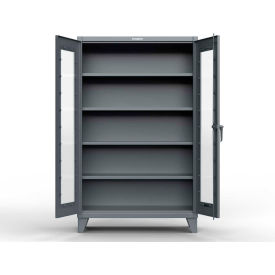 Scratch Resistant Clearview Cabinet with 3 Shelves, 48"W x 24"D x 78"H, Dark Gray