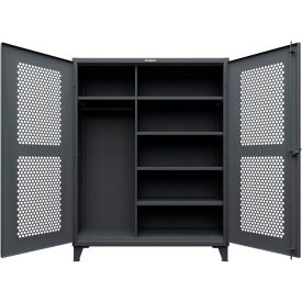 HD Stationary Ventilated Cabinet with 5 Shelves, 60"W x 24"D x 66"H, Dark Gray