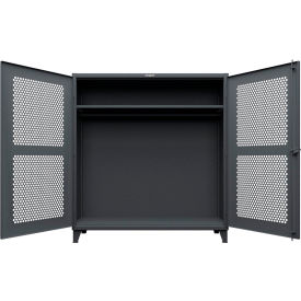 Extreme Duty Ventilated Hex Uniform Cabinet, 72"W x 24"D x 78"H, Dark Gray