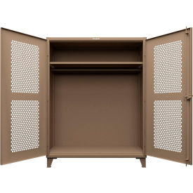 HD Stationary Ventilated Cabinet w/1 Shelf, 60"W x 24"D x 78"H, Beige