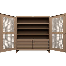 Extreme Duty Ventilated Hex Cabinet with Drawers, 72"W x 24"D x 78"H, Beige
