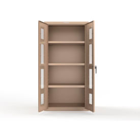Heavy Duty Cabinet with Clearview Doors, 36"W x 24"D x 72"H, Beige