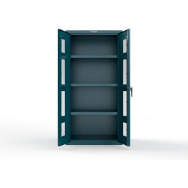 Heavy Duty Cabinet with Clearview Doors, 36"W x 24"D x 72"H, Blue