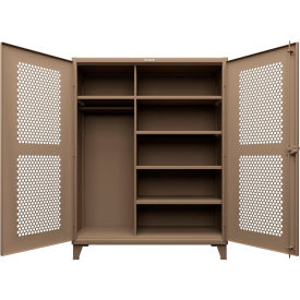 HD Stationary Ventilated Cabinet w/5 Shelves, 60"W x 24"D x 66"H, Beige
