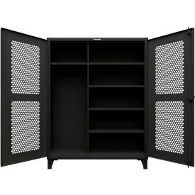 HD Stationary Ventilated Cabinet w/5 Shelves, 60"W x 24"D x 66"H, Black