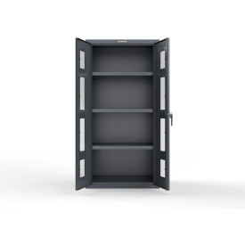 Heavy Duty Cabinet with Clearview Doors, 36"W x 24"D x 72"H, Dark Gray