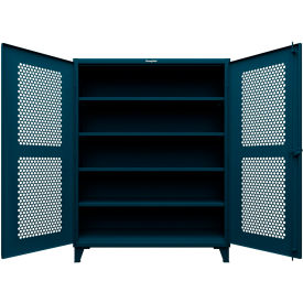HD Stationary Ventilated Cabinet w/4 Shelves, 60"W x 24"D x 78"H, Blue