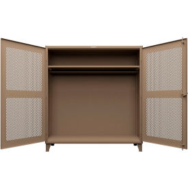 Extreme Duty Ventilated Diamond Uniform Cabinet, 72"W x 24"D x 78"H, Beige