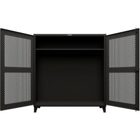 Extreme Duty Ventilated Diamond Uniform Cabinet, 72"W x 24"D x 78"H, Black