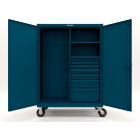 Extreme Duty Mobile Rigging Cabinet, 12 Gauge, 48"W x 24"D x 68"H, Blue