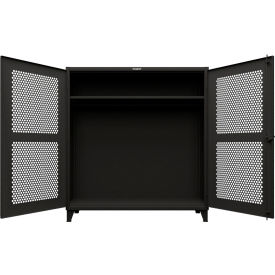 Extreme Duty Ventilated Hex Uniform Cabinet, 72"W x 24"D x 78"H, Black