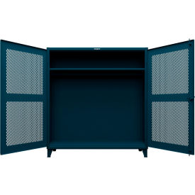 Extreme Duty Ventilated Diamond Uniform Cabinet, 72"W x 24"D x 78"H, Blue