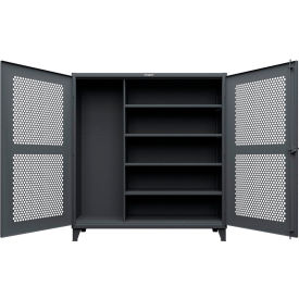 Extreme Duty Ventilated Janitorial Cabinet, 72"W x 24"D x 78"H, Dark Gray