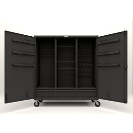 Extreme Duty Mobile Rigging Cabinet, 12 Gauge, 72"W x 30"D x 80"H, Black